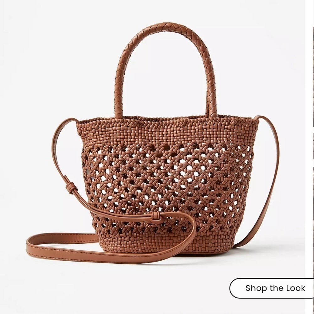 NWT- LOFT Tan Woven Tote Bag